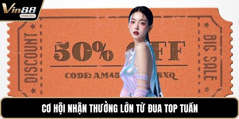 Cơ hội nhận thưởng lớn từ đua top tuần